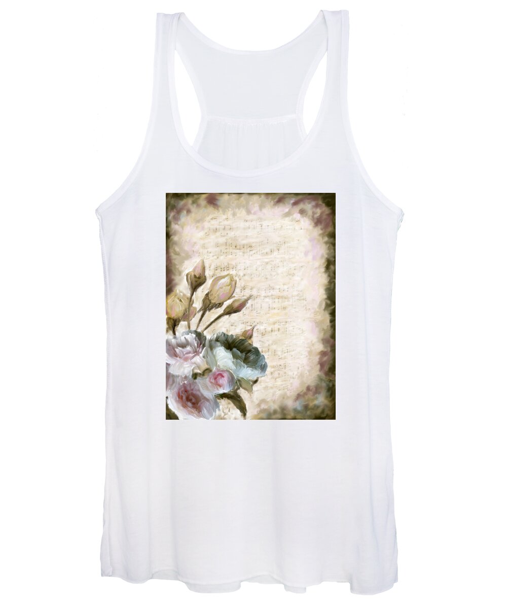 Floral Women's Tank Top featuring the painting Ode to Love by Portraits By NC