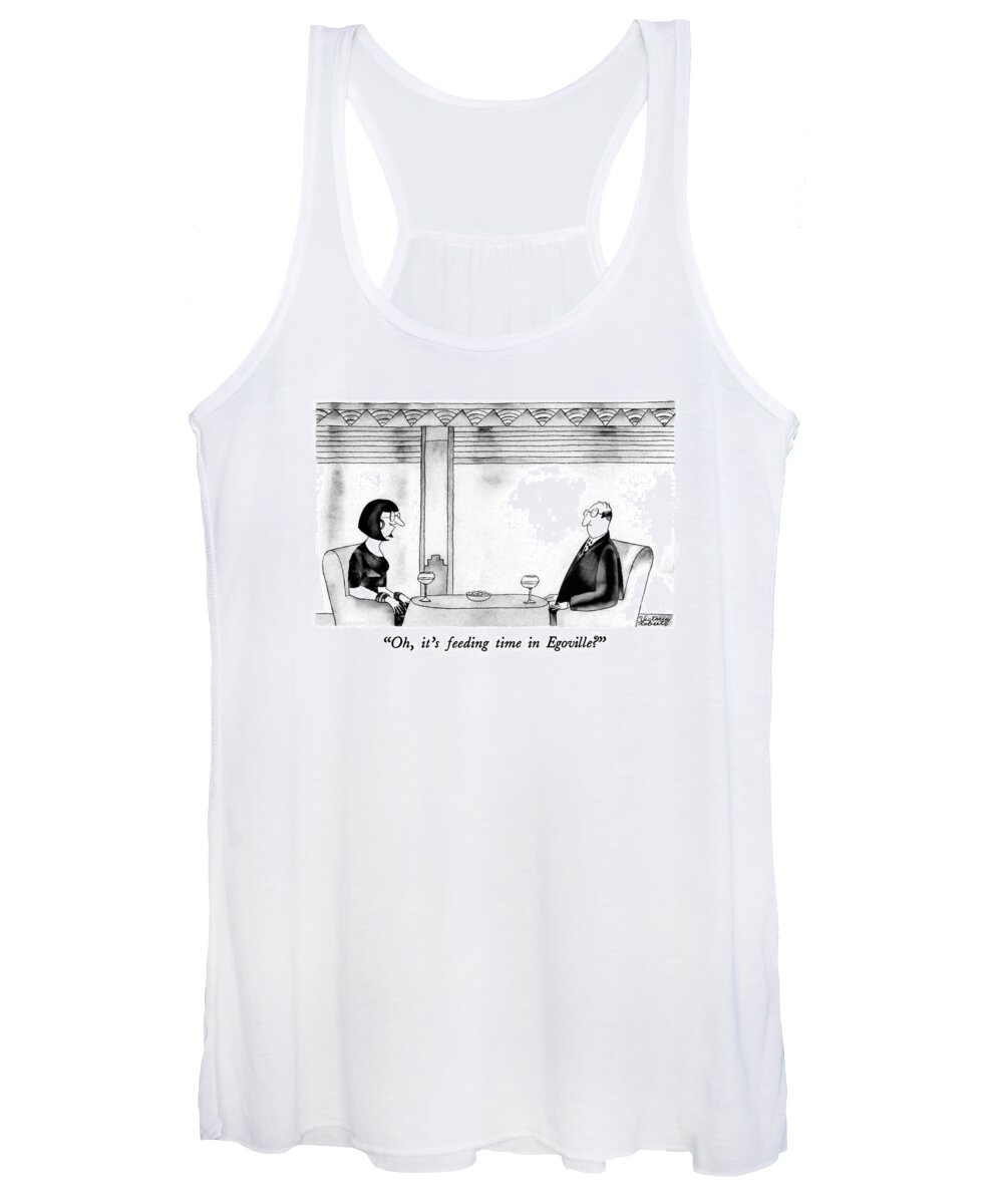 Psychology Women's Tank Top featuring the drawing Oh, It's Feeding Time In Egoville? by Victoria Roberts