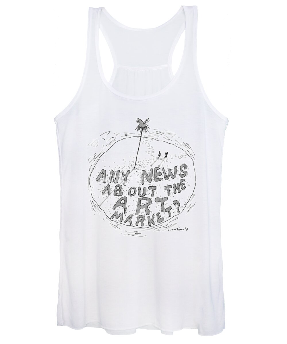 Captionless Desert Island Women's Tank Top featuring the drawing On A Desert Island by Michael Crawford