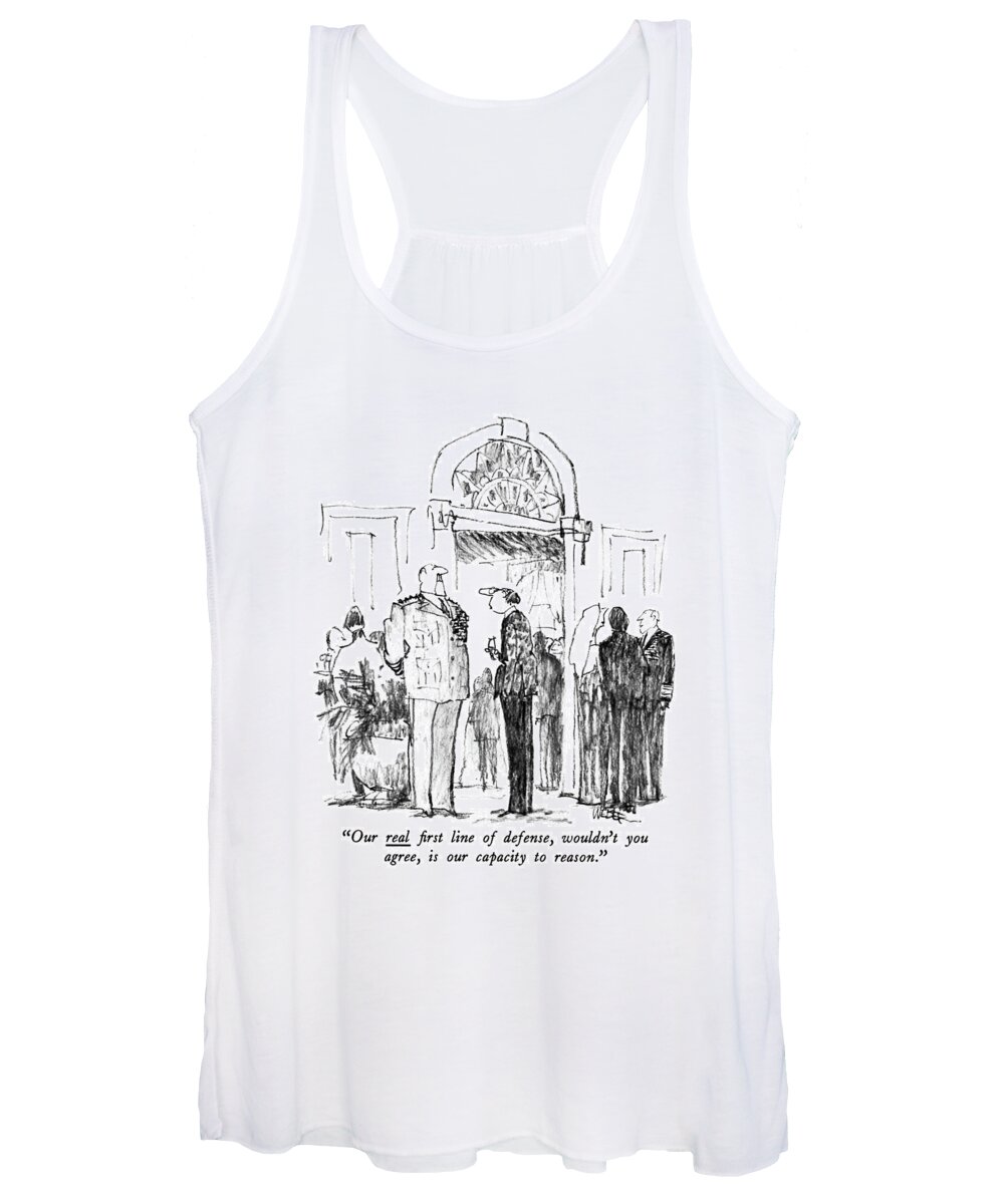  Military Women's Tank Top featuring the drawing Our Real First Line Of Defense by Robert Weber