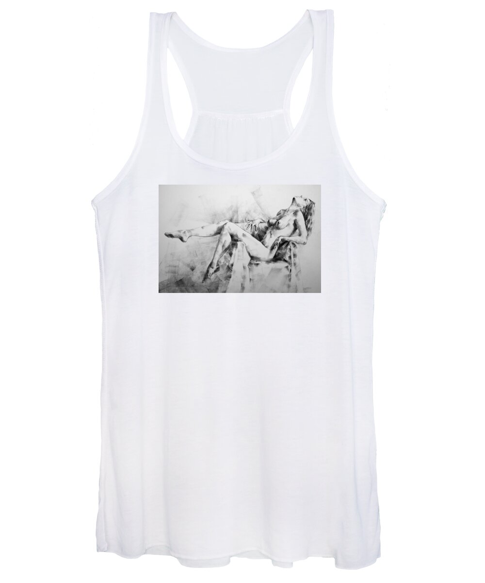 Erotic Women's Tank Top featuring the drawing Page 11 by Dimitar Hristov