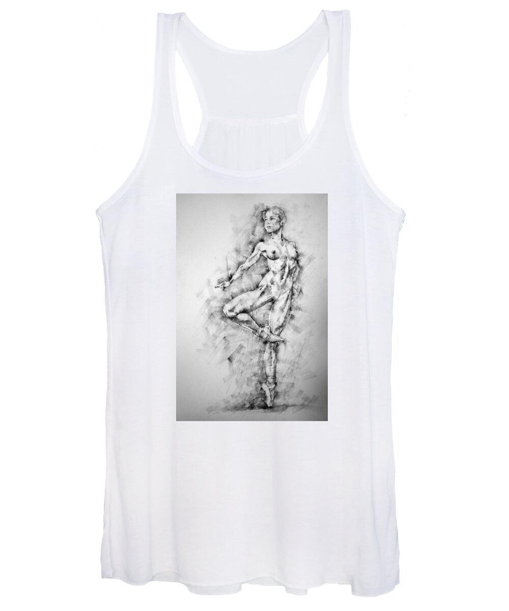 Erotic Women's Tank Top featuring the drawing Page 27 by Dimitar Hristov