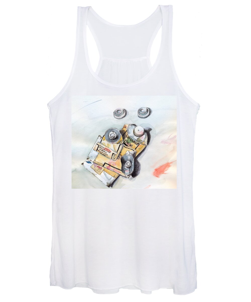 Paint Tubes Women's Tank Top featuring the painting Paint Tubes by Katherine Miller