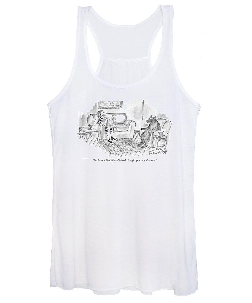 Bears Women's Tank Top featuring the drawing Parks And Wildlife Called - I Thought by Victoria Roberts
