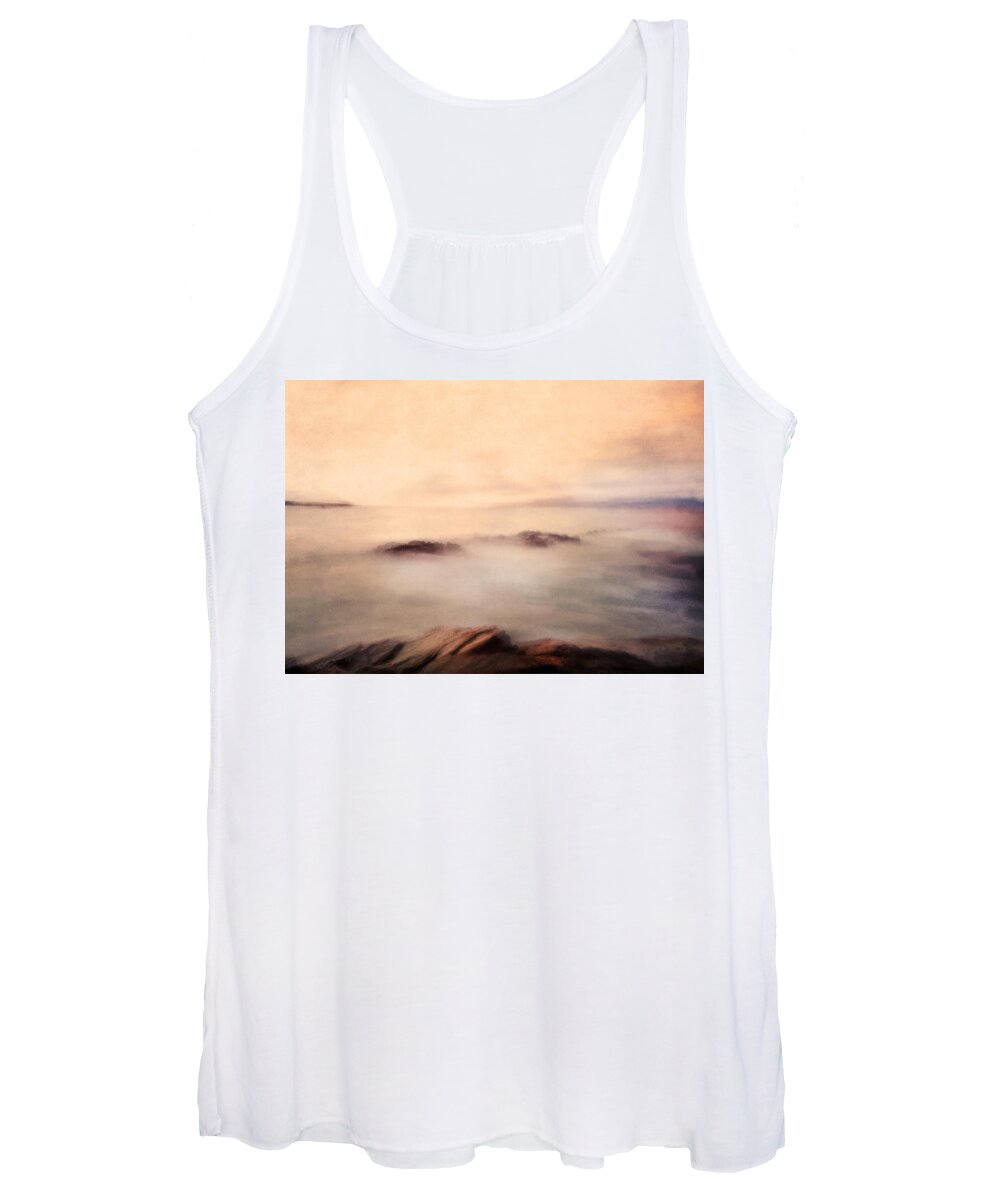 Impressionism Women's Tank Top featuring the mixed media Pastel Soft Waters by Georgiana Romanovna