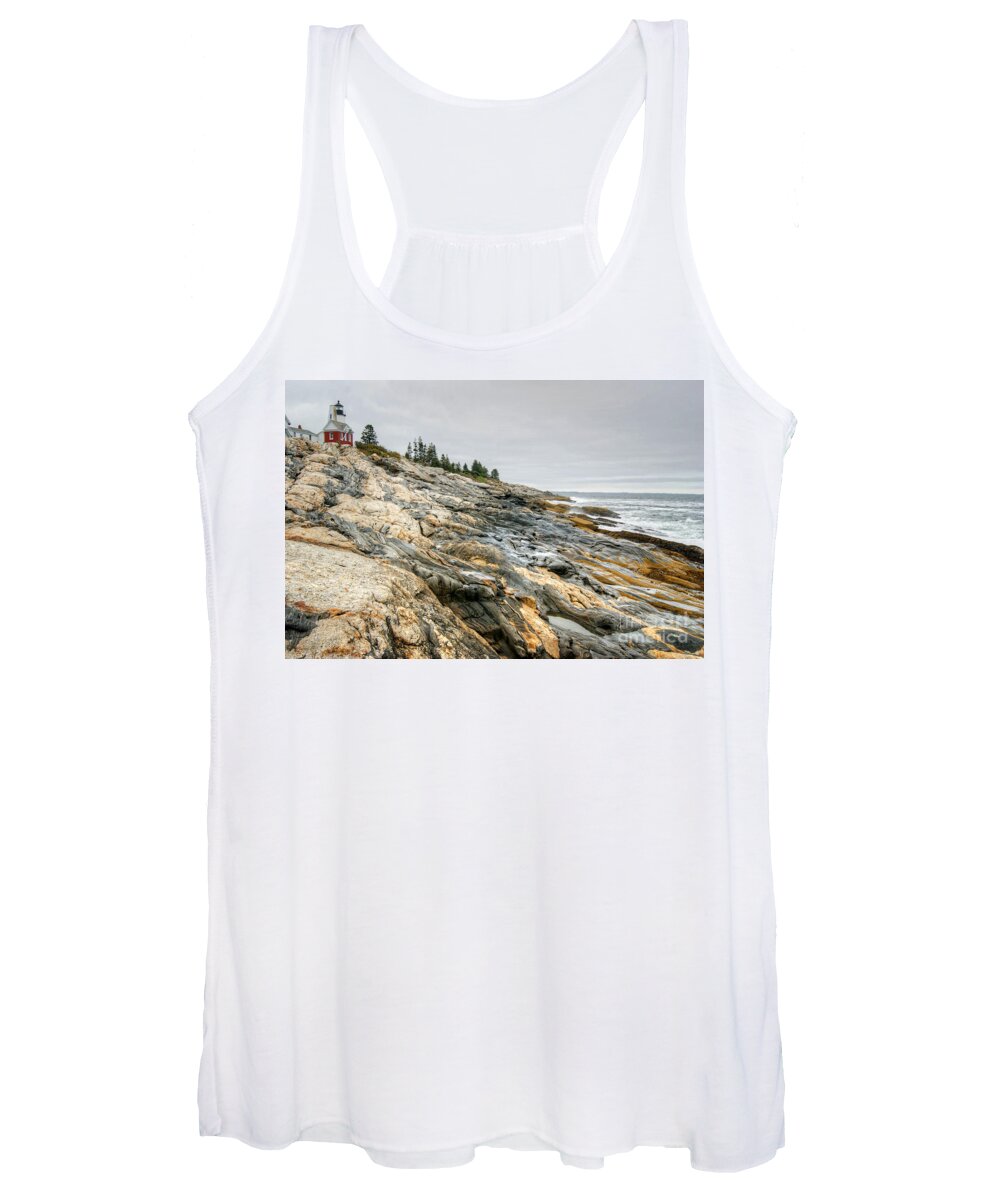 Pemaquid Women's Tank Top featuring the photograph Pemaquid Point Lighthouse by David Birchall