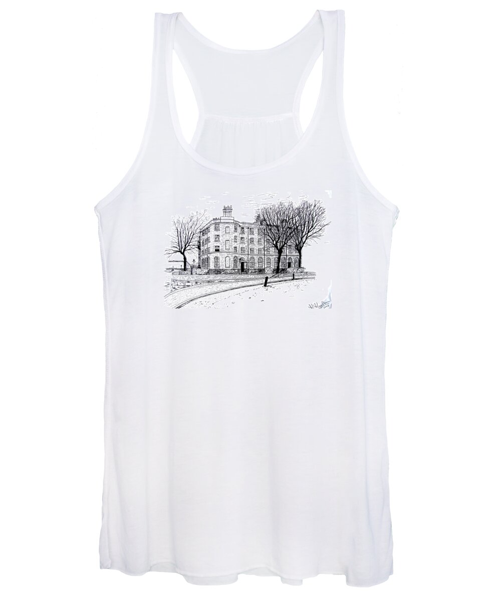 Sketch Women's Tank Top featuring the painting Pier Head Wapping London by Mackenzie Moulton