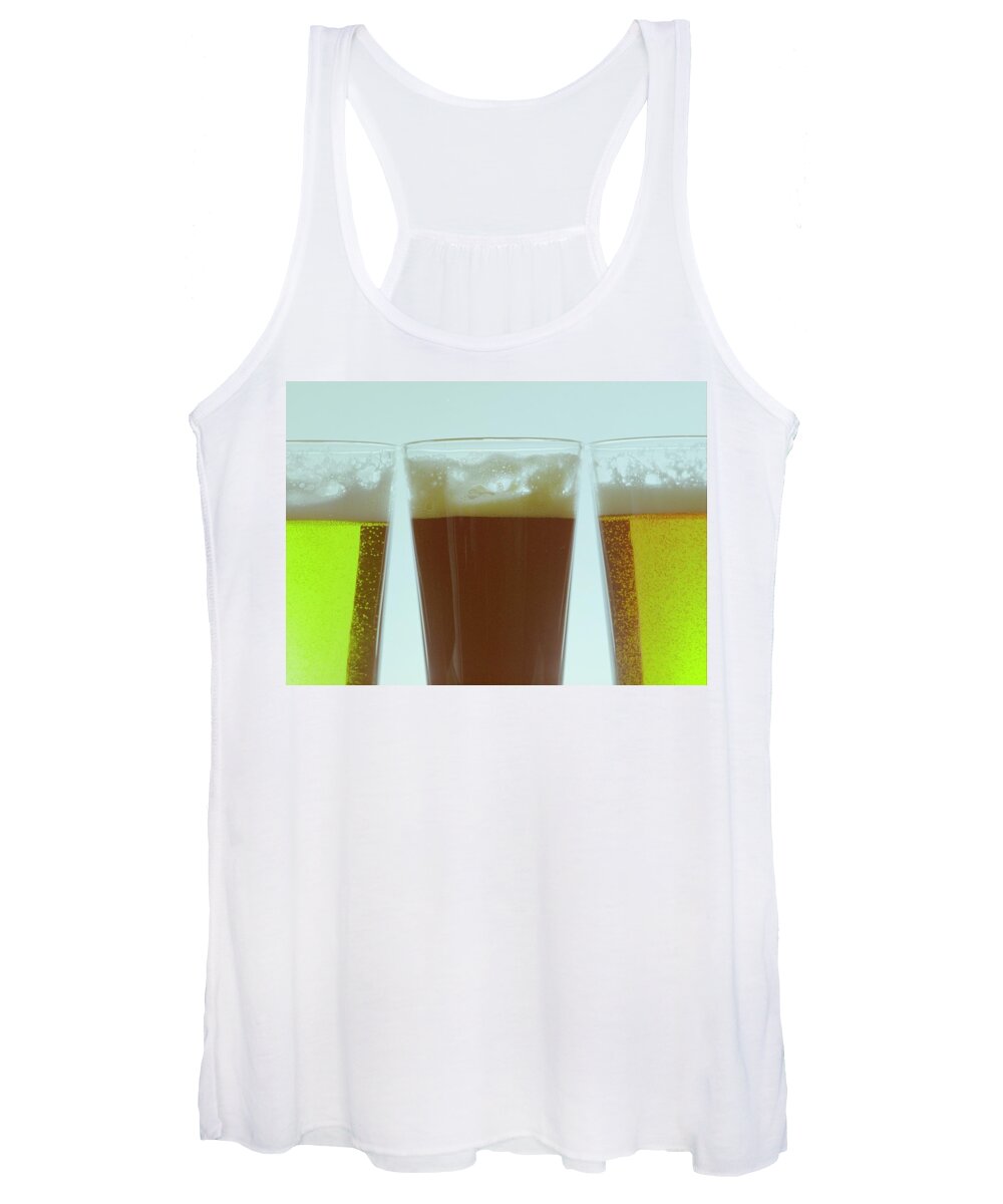 Food Women's Tank Top featuring the photograph Pints Of Beer by Romulo Yanes