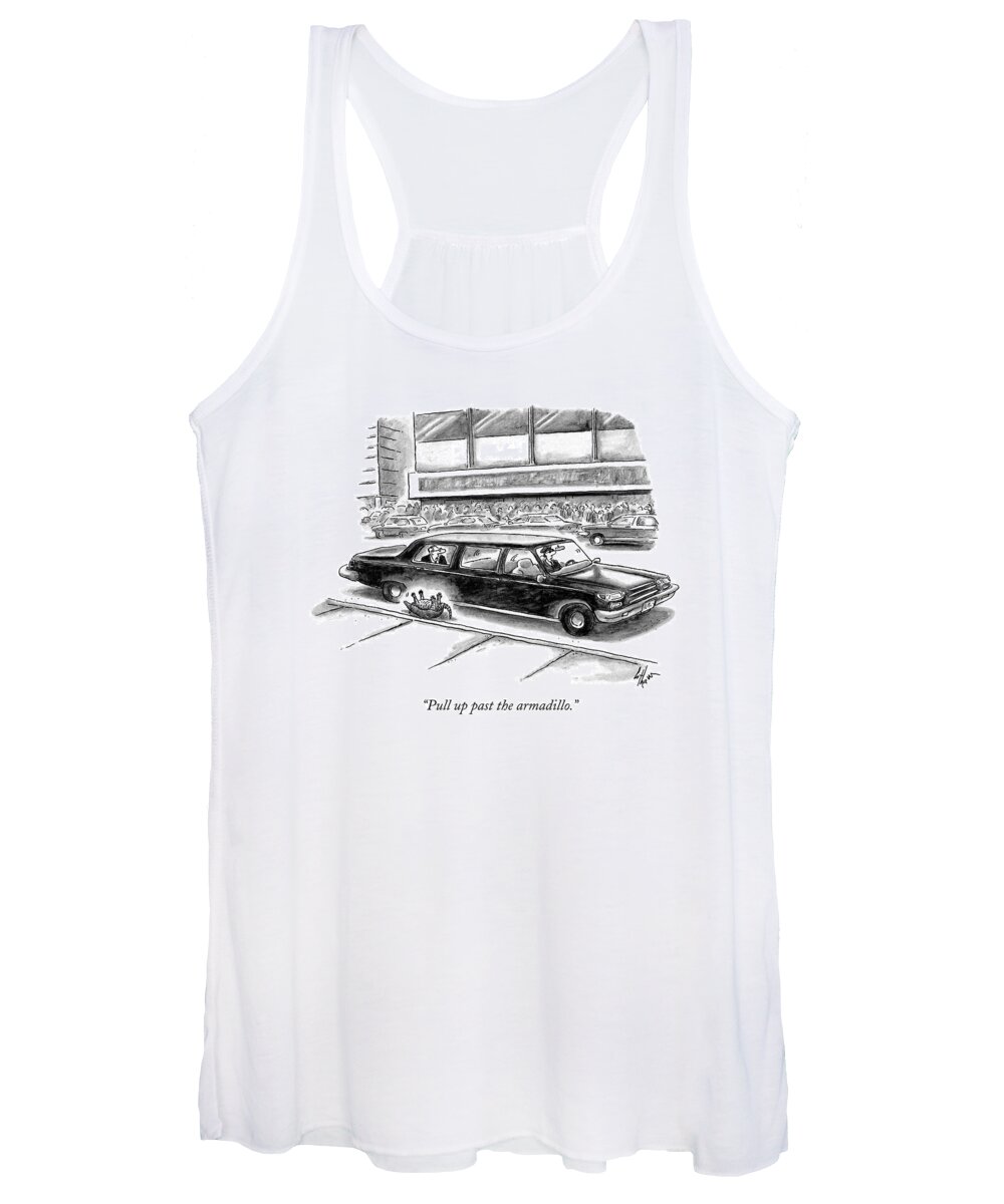 Limousines Women's Tank Top featuring the drawing Pull Up Past The Armadillo by Frank Cotham