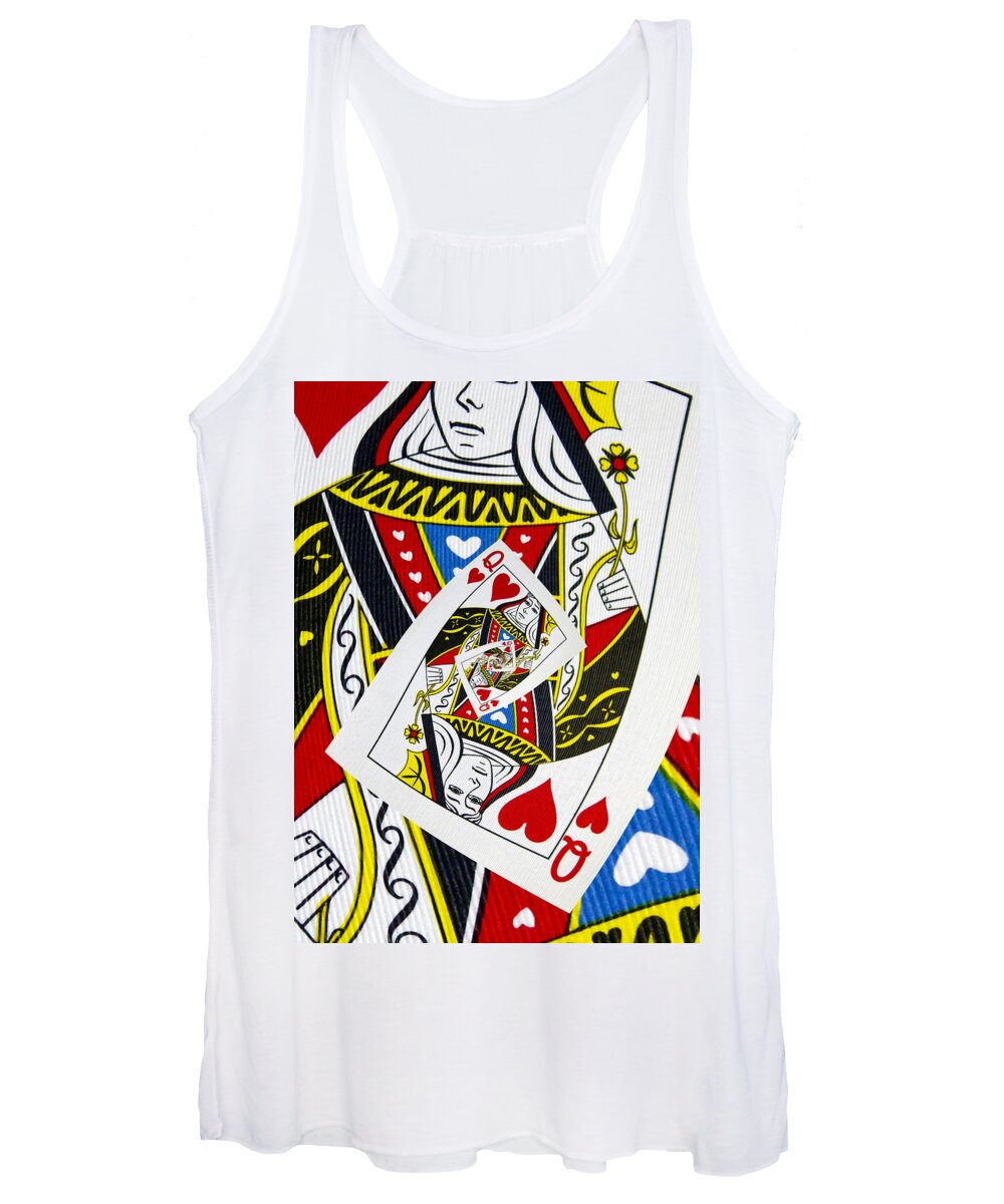 Card Women's Tank Top featuring the photograph Queen Of Hearts Collage by Kurt Van Wagner