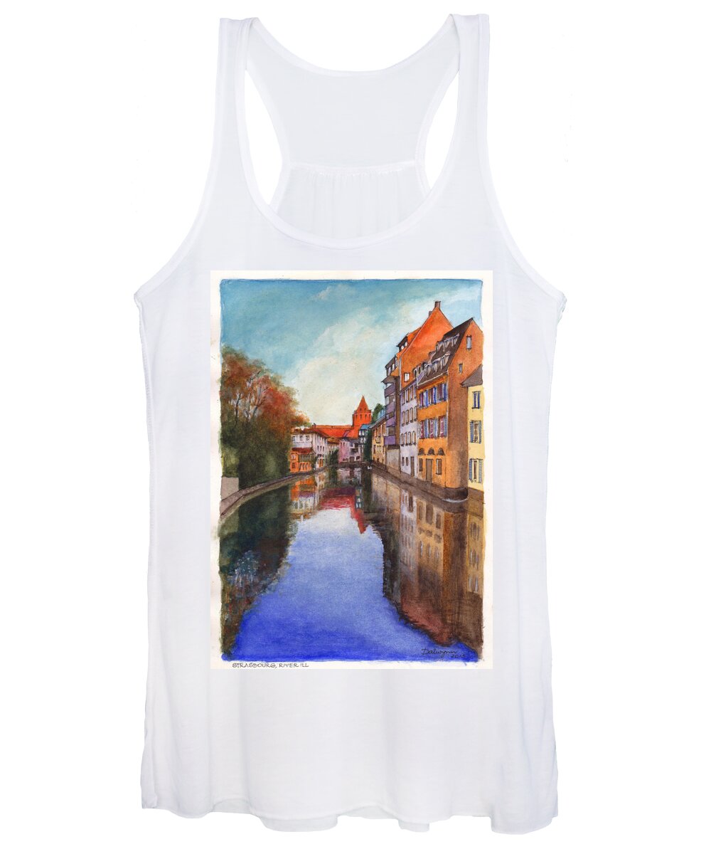 River Women's Tank Top featuring the painting River Ill Strasbourg France by Dai Wynn