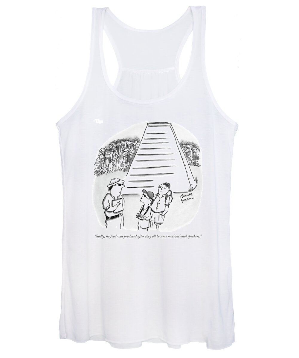Archeologists Women's Tank Top featuring the drawing Sadly, No Food Was Produced After They All Became by Benita Epstein