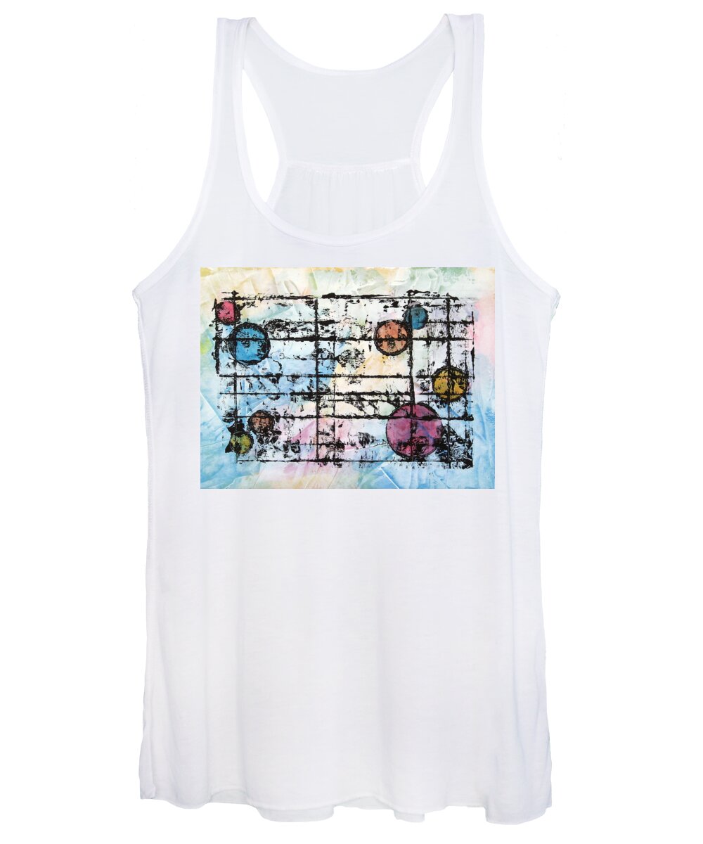 Abstract Women's Tank Top featuring the painting Sheet Music by Kimberly Walker