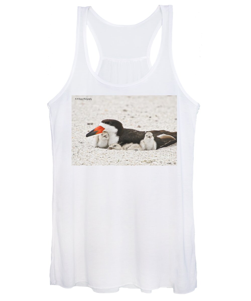 American Black Skimmer Women's Tank Top featuring the photograph Skimmer Family Cuddle by Barbara Bowen