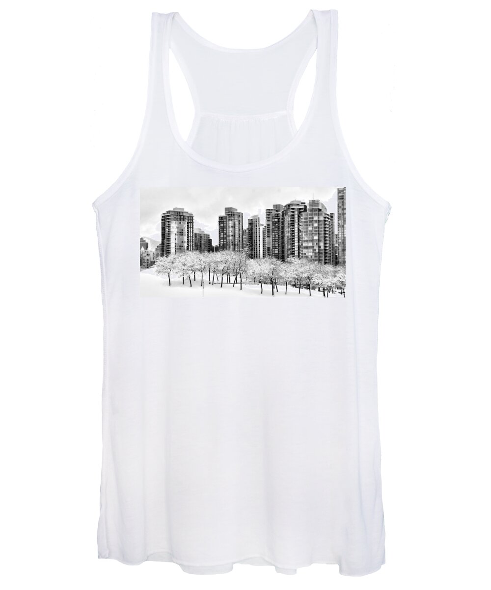 Vancouver Women's Tank Top featuring the photograph Snow in the City by Alicia Kent
