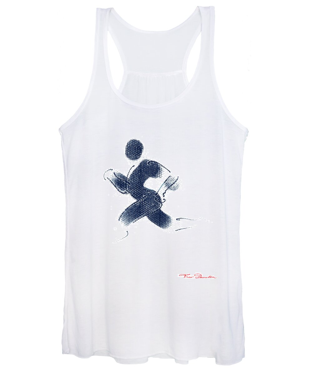 Theo Danella Women's Tank Top featuring the drawing Sport A 1 by Theo Danella