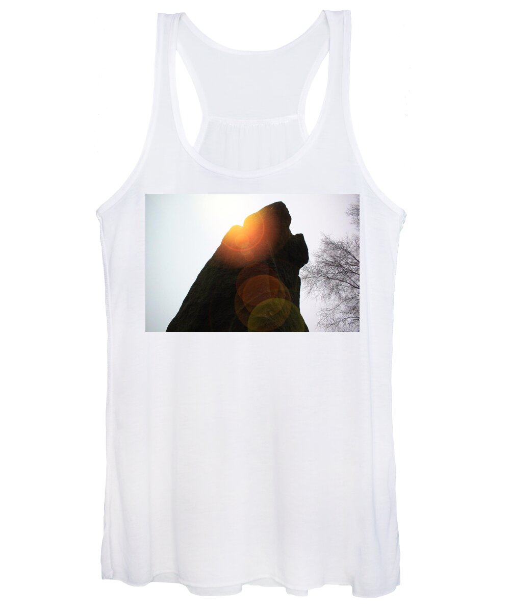 Standing Women's Tank Top featuring the photograph Standing Stone at Gardom's Edge by Asa Jones