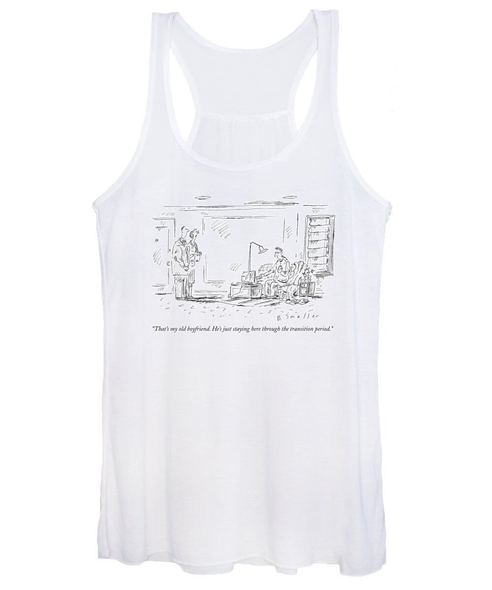 Relationships Problems Dating Couple

(woman Talking To A Man About Another Sitting In Cluttered Room.) 119047 Bsm Barbara Smaller Sumnerperm Women's Tank Top featuring the drawing That's My Old Boyfriend. He's Just Staying Here by Barbara Smaller