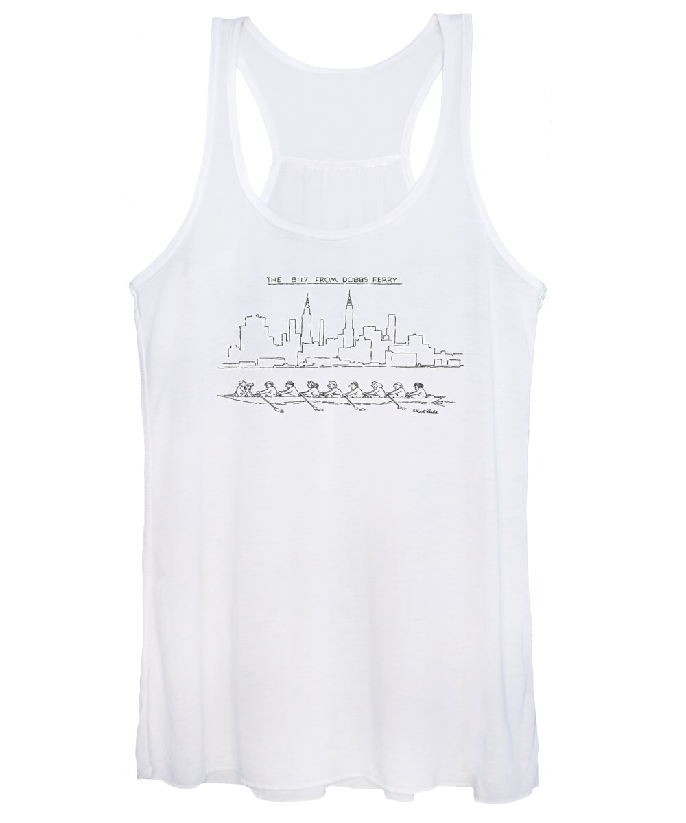 
The 8:17 From Dobbs Ferry. Scull Full Of Commuters Rowing Past The Manhattan Skyline. 

The 8:17 From Dobbs Ferry. Scull Full Of Commuters Rowing Past The Manhattan Skyline. 
Commute Women's Tank Top featuring the drawing The 8:17 From Dobbs Ferry by Stuart Leeds