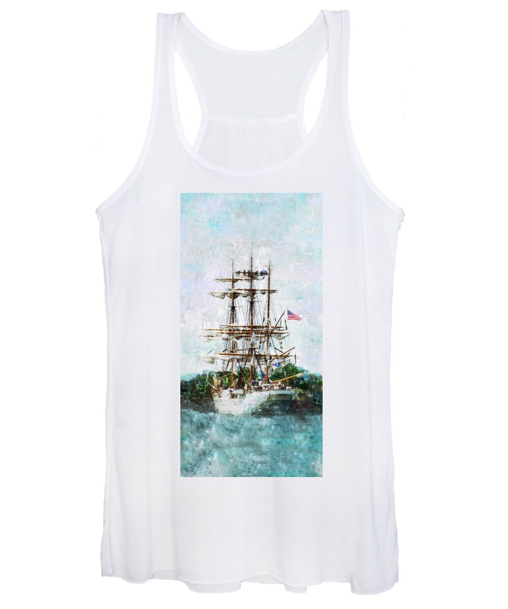 Ttall Women's Tank Top featuring the photograph Tall Ship Eagle Has Landed by Marianne Campolongo