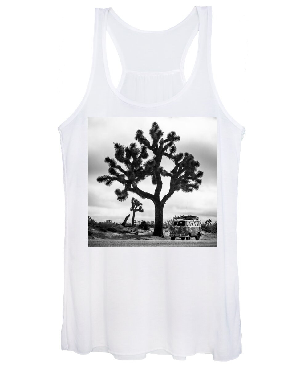 2015 Women's Tank Top featuring the photograph The Joshua Tree and the Rustybus by Richard Kimbrough