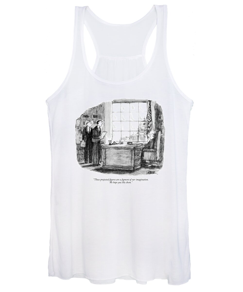 Government Women's Tank Top featuring the drawing These Projected Figures Are A Figment by Robert Weber
