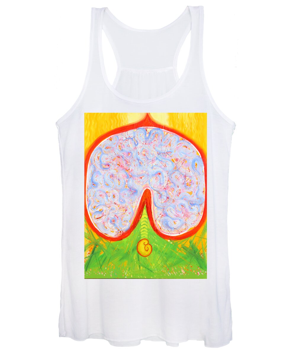 Brain Women's Tank Top featuring the painting Think with your heart by Anne Cameron Cutri