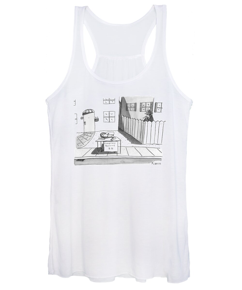 Dart Women's Tank Top featuring the drawing Title: Conspiracy Theories $10
A Boy Is Slumped by Zachary Kanin