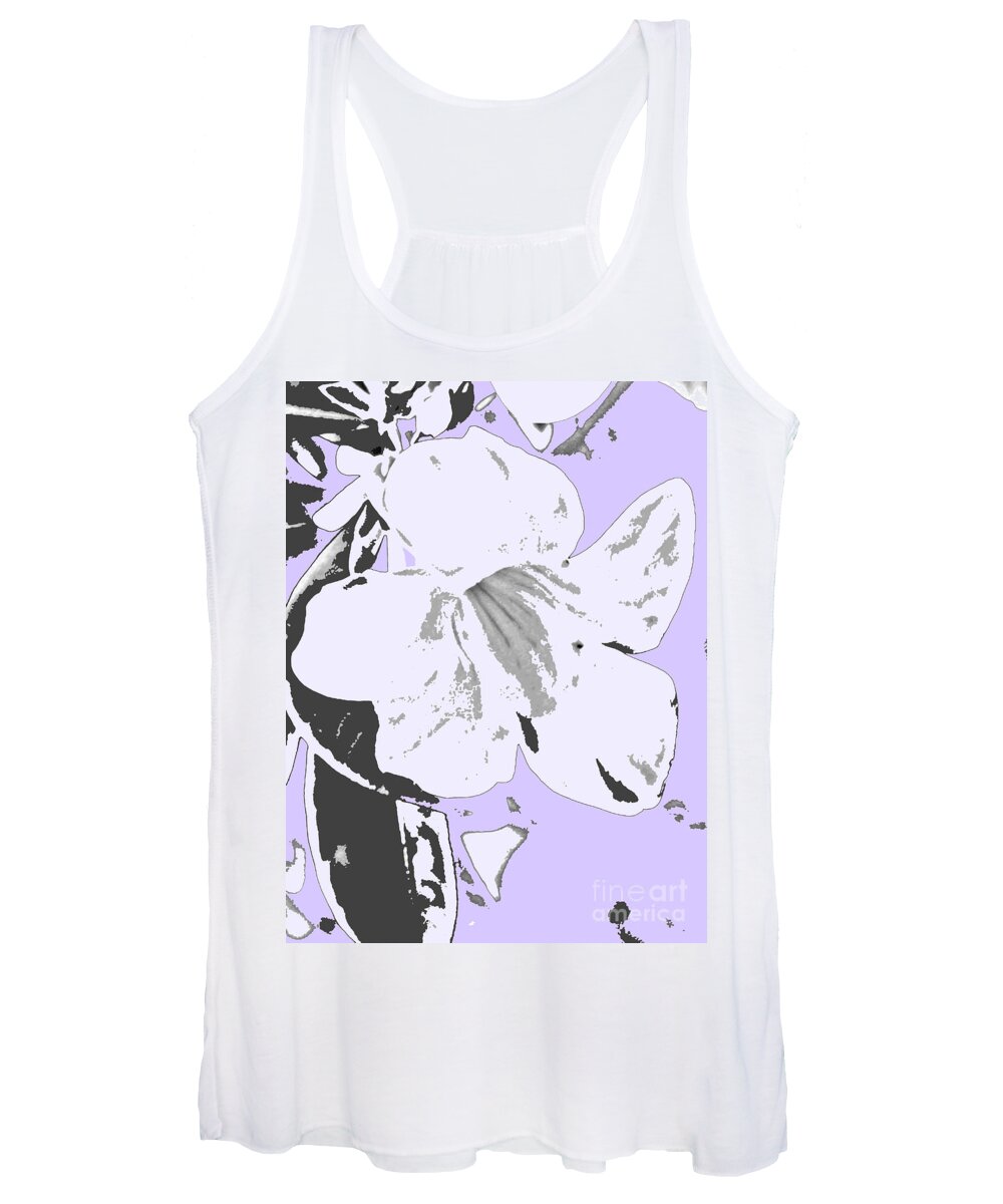 Floral Women's Tank Top featuring the photograph Tropical Floral Violet Black by HEVi FineArt