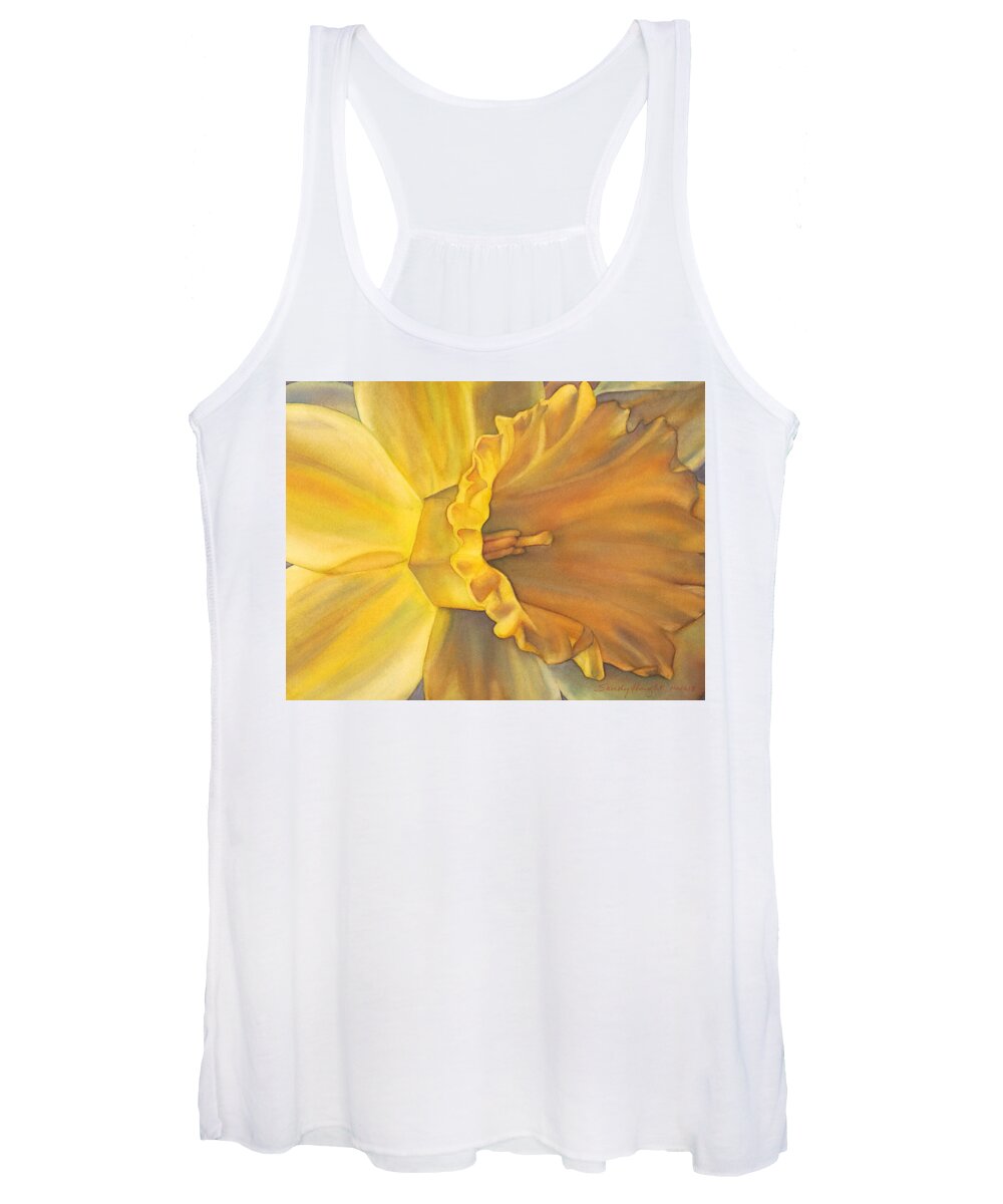 Daffodil Women's Tank Top featuring the painting Trumpet of Spring by Sandy Haight