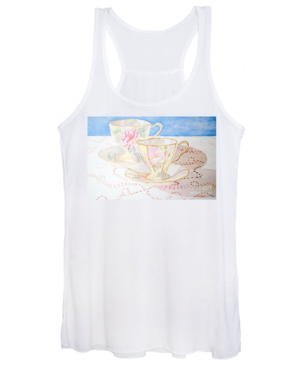 Tea Women's Tank Top featuring the painting Two for Tea by Laurel Best