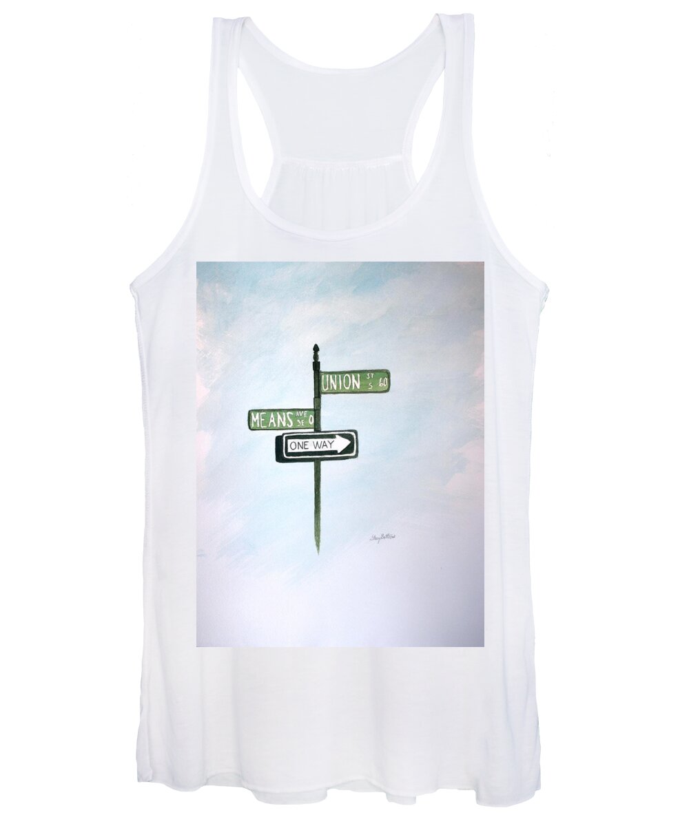 Concord Women's Tank Top featuring the painting Union Means One Way by Stacy C Bottoms