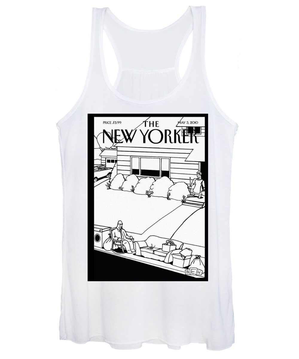 Garbage Women's Tank Top featuring the painting Spring Cleaning by Bruce Eric Kaplan