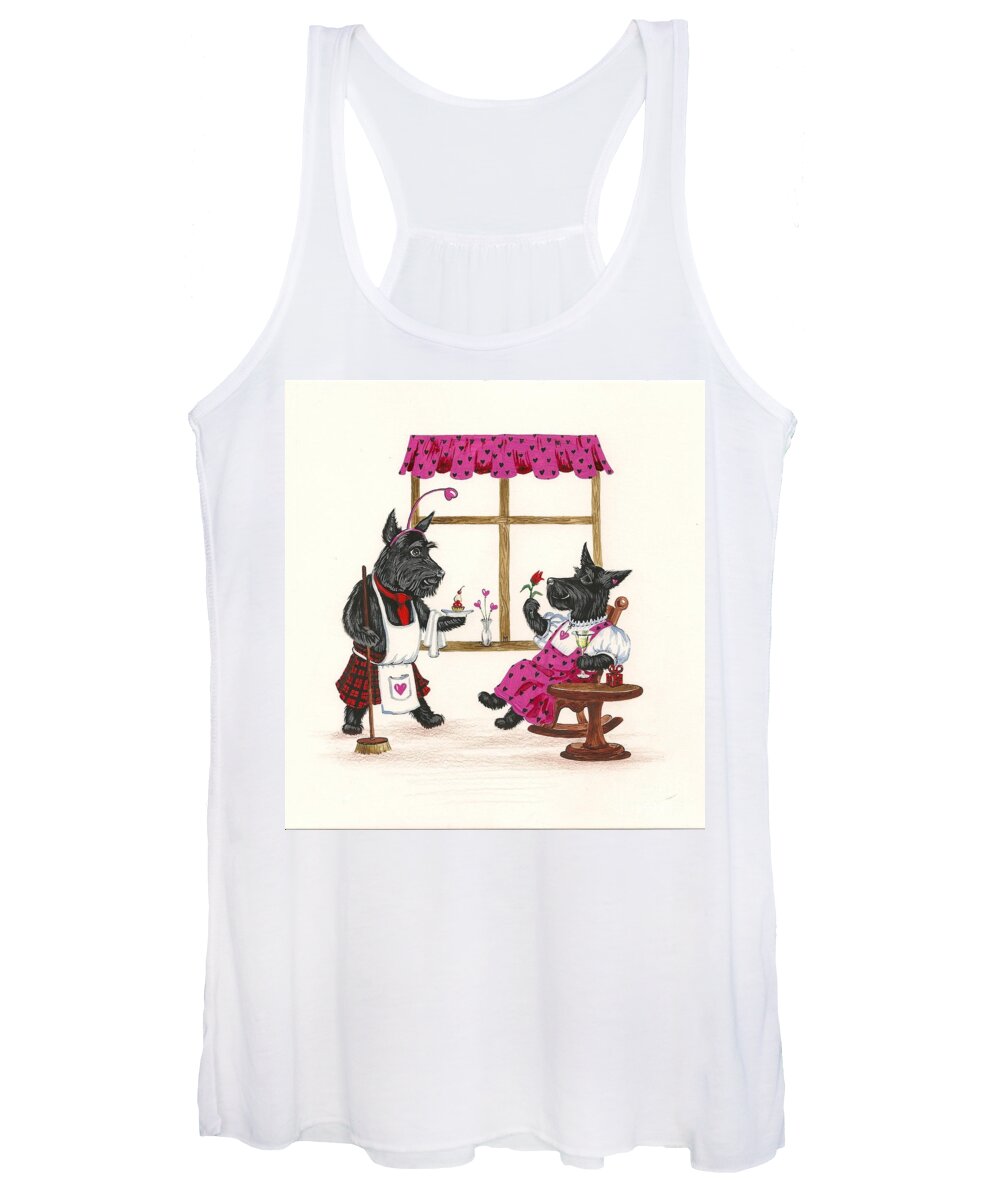 Painting Women's Tank Top featuring the painting Valentines Day MacDuf by Margaryta Yermolayeva