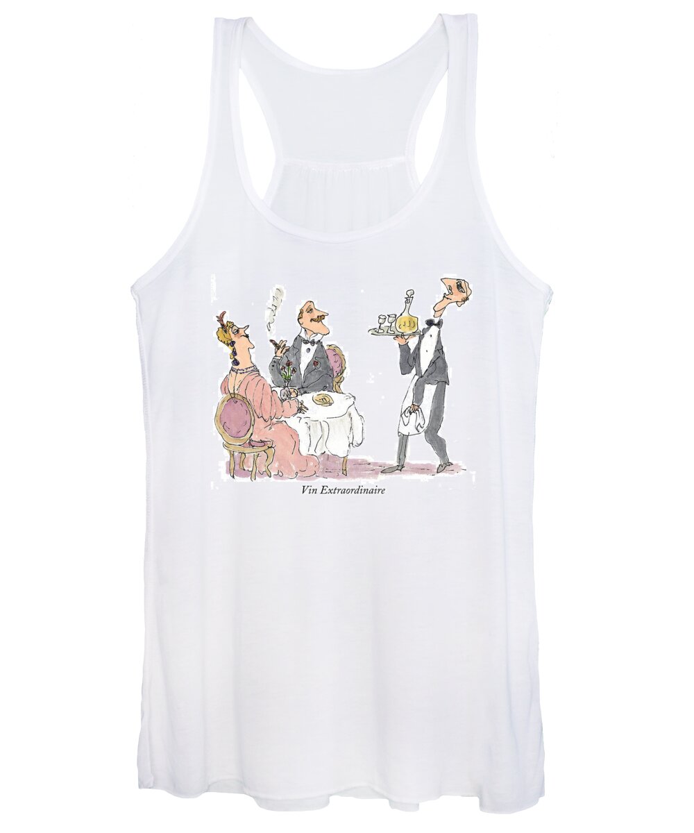 Wine Women's Tank Top featuring the drawing Vin Extraordinaire by William Steig