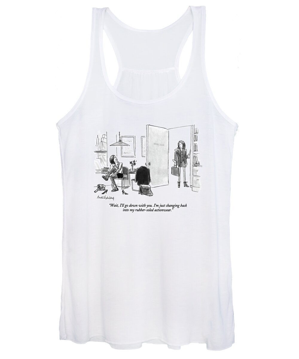 
Women Women's Tank Top featuring the drawing Wait, I'll Go Down With You. I'm Just Changing by Mort Gerberg
