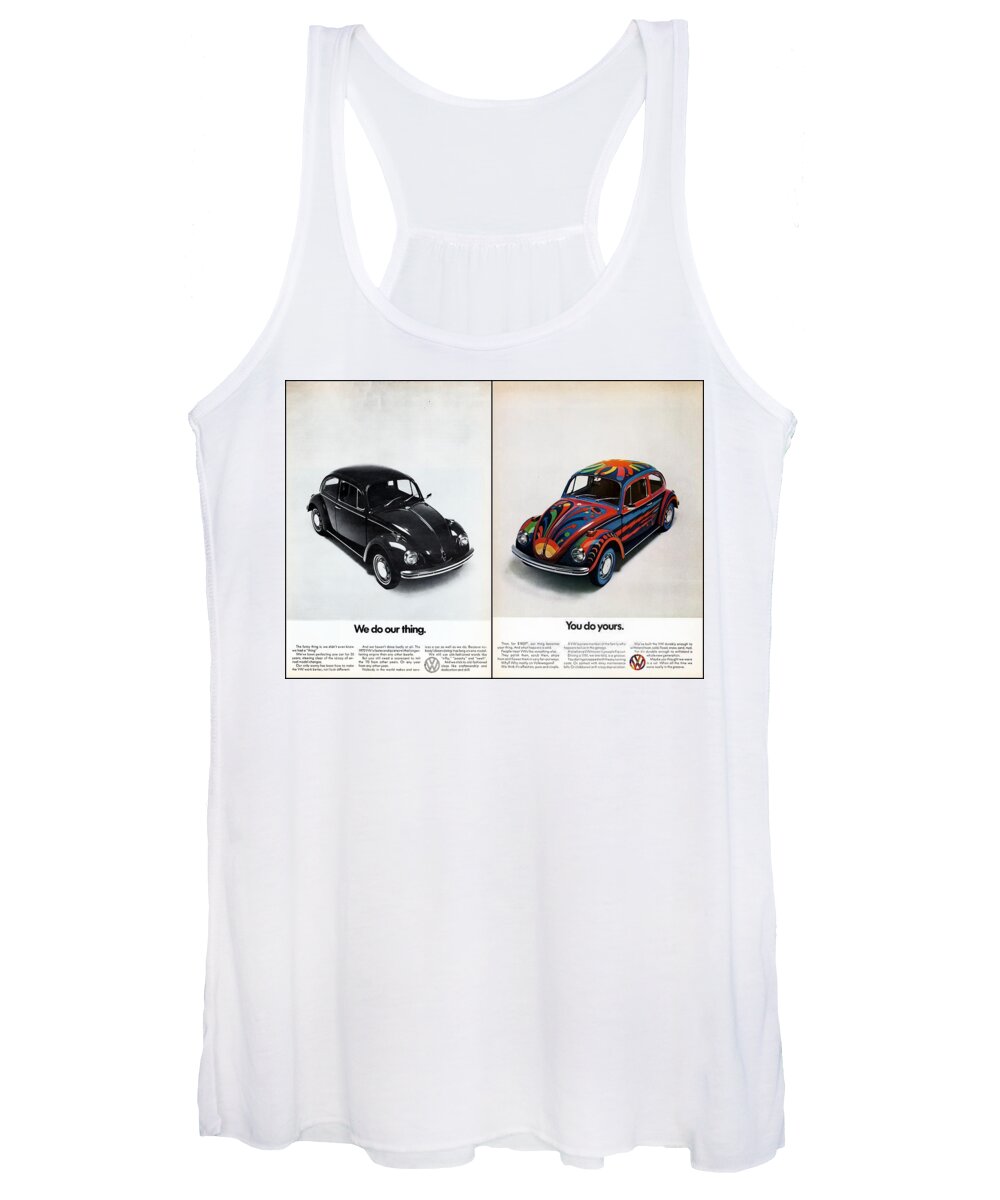 Vw Beetle Women's Tank Top featuring the digital art We Do Our Thing You Do Yours by Georgia Clare
