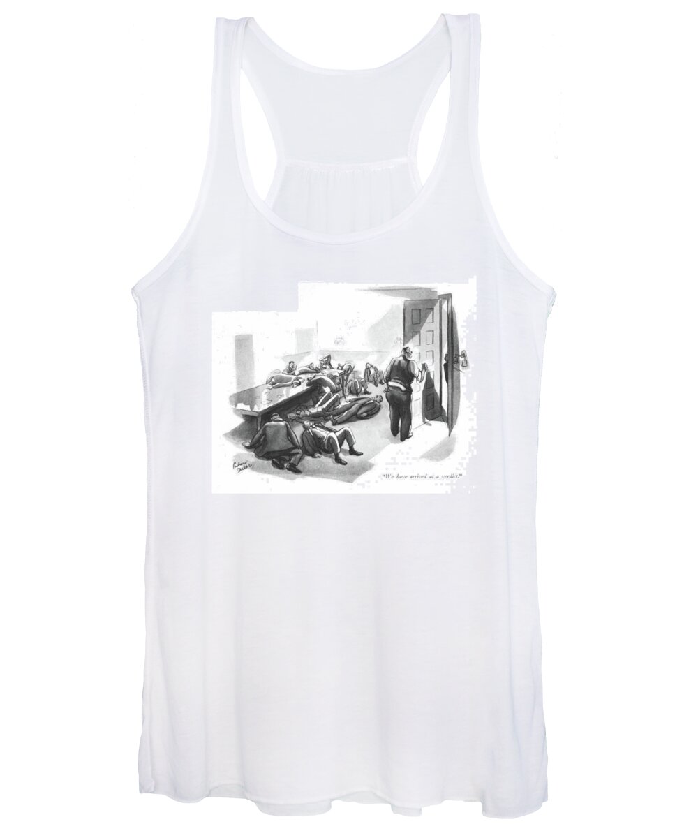 104460 Rde Richard Decker Women's Tank Top featuring the drawing We Have Arrived by Richard Decker