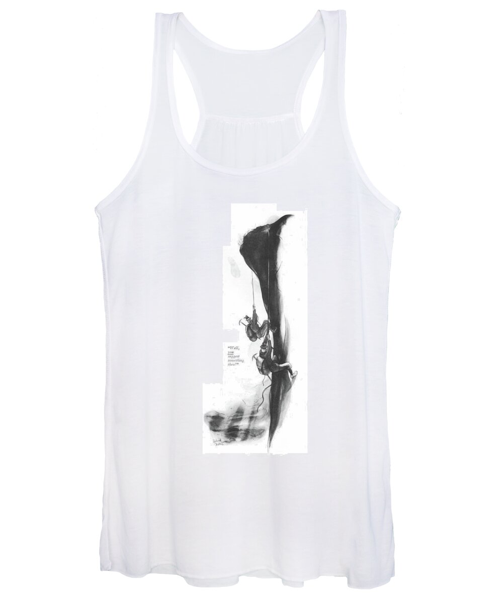 104828 Rde Richard Decker Women's Tank Top featuring the drawing You Suggest Something Then by Richard Decker