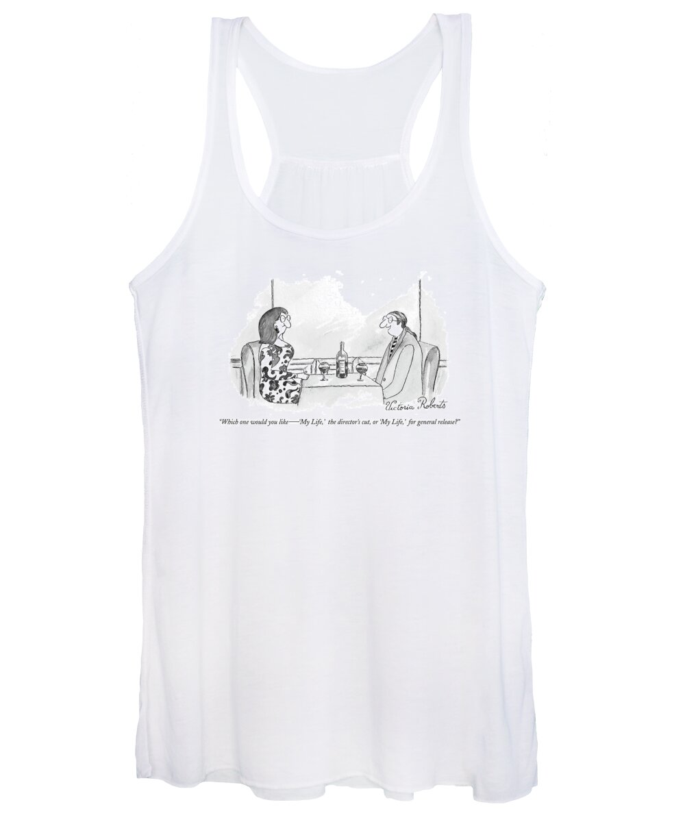 Dining Women's Tank Top featuring the drawing Which One Would You Like -  'my Life by Victoria Roberts