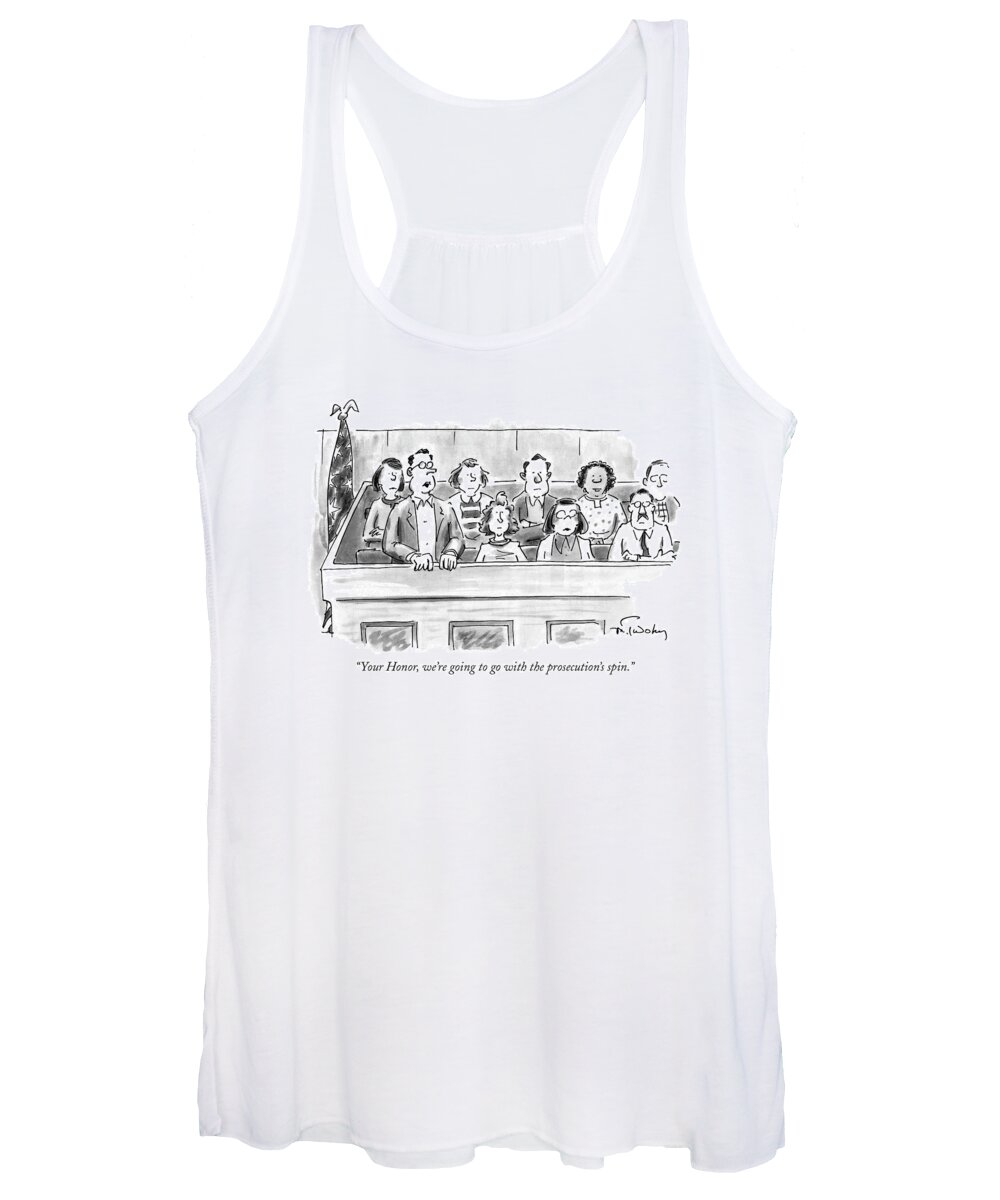 Courtroom Scenes Women's Tank Top featuring the drawing Your Honor, We're Going To Go by Mike Twohy