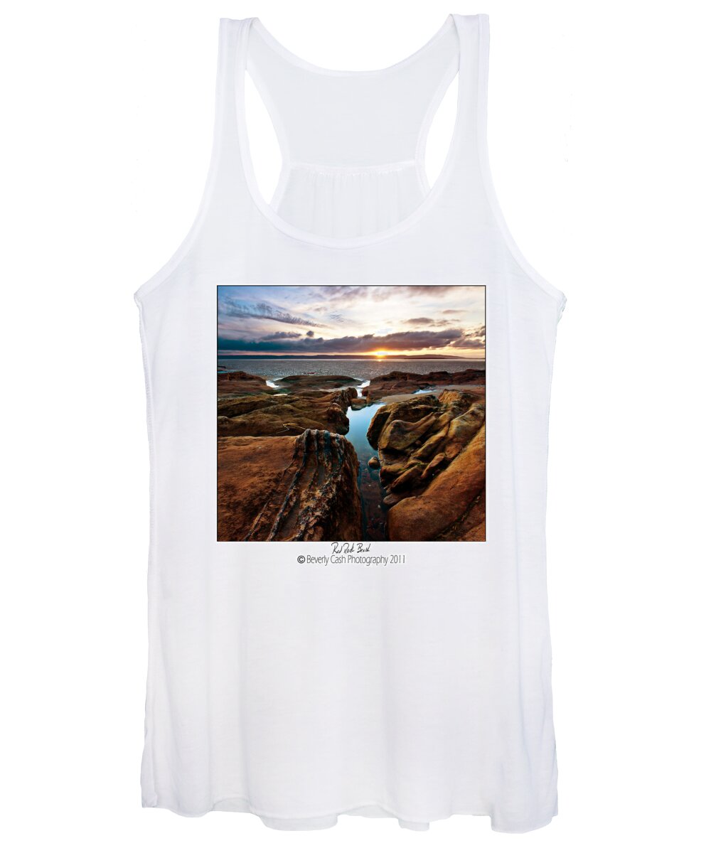 Red Women's Tank Top featuring the photograph Red Rock Beach #1 by B Cash