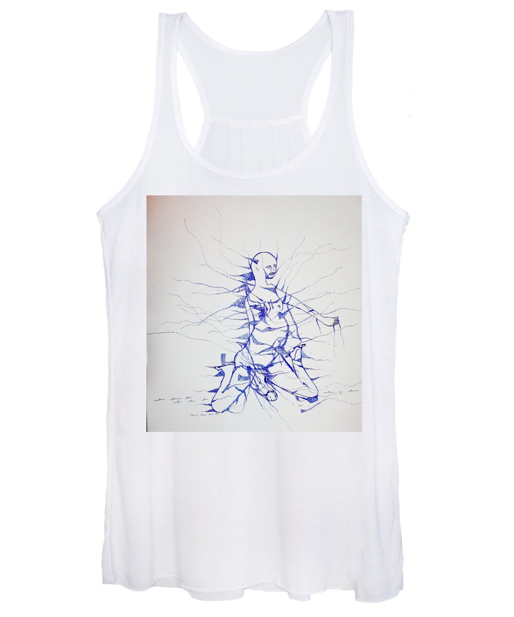 Jesus Women's Tank Top featuring the drawing Birth #2 by Gloria Ssali
