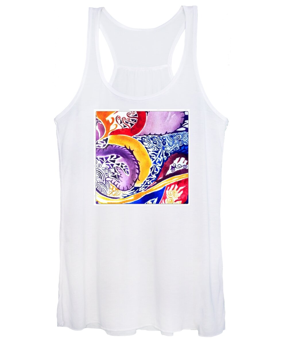 Color Women's Tank Top featuring the painting Dreaming in Watercolors by Sandra Lira