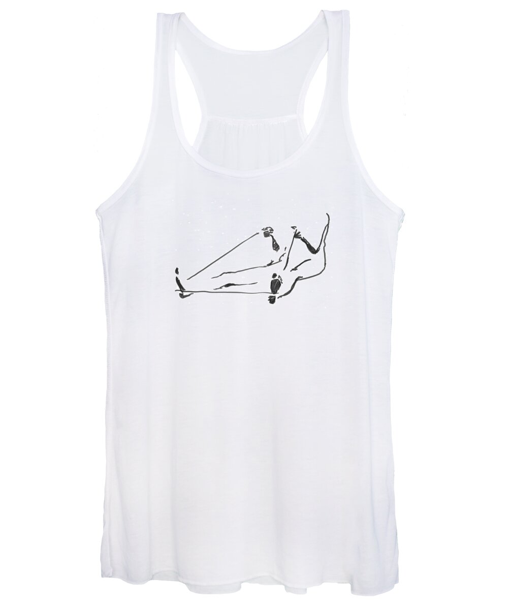 Model Women's Tank Top featuring the drawing Feet by Marica Ohlsson