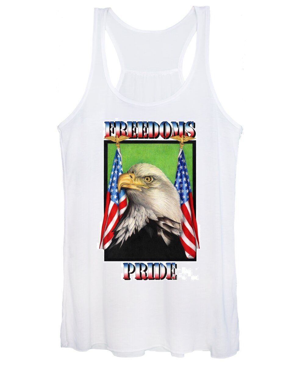 Eagle Women's Tank Top featuring the drawing Freedoms Pride by Sheryl Unwin