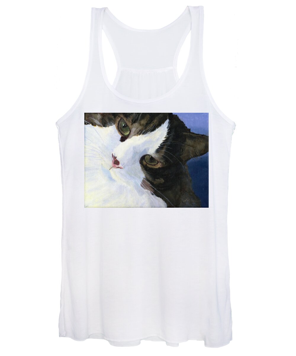 Cat Women's Tank Top featuring the painting Harley by Lynne Reichhart