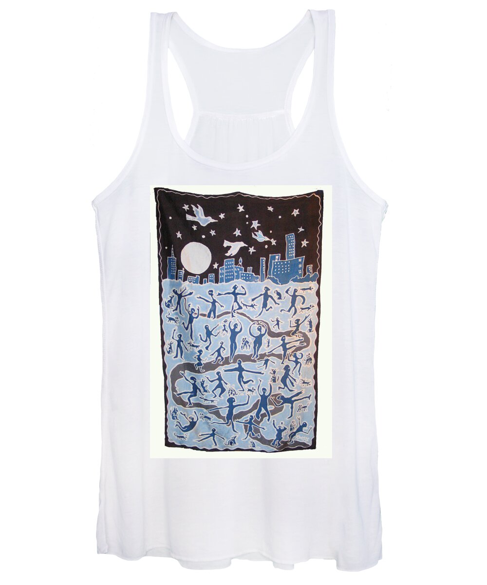 Silk Women's Tank Top featuring the painting Joy of Living by Rollin Kocsis