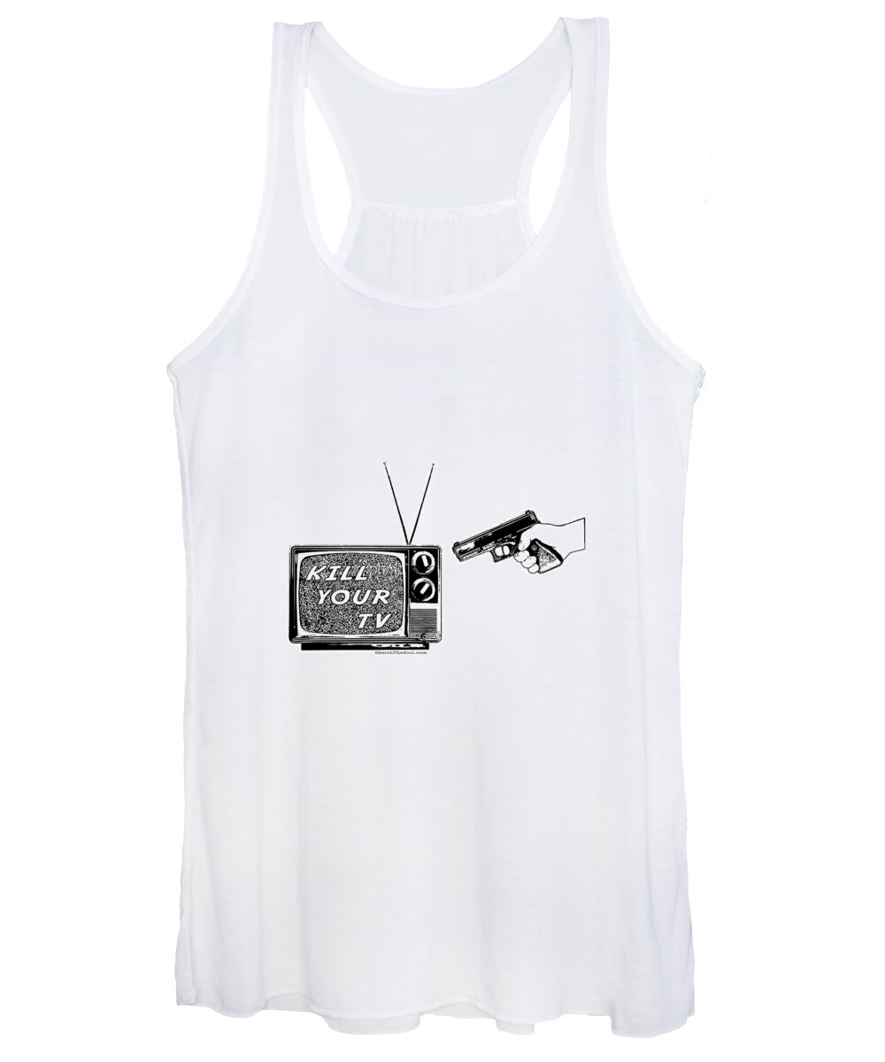Television Women's Tank Top featuring the mixed media Kill Your TV by Tony Koehl