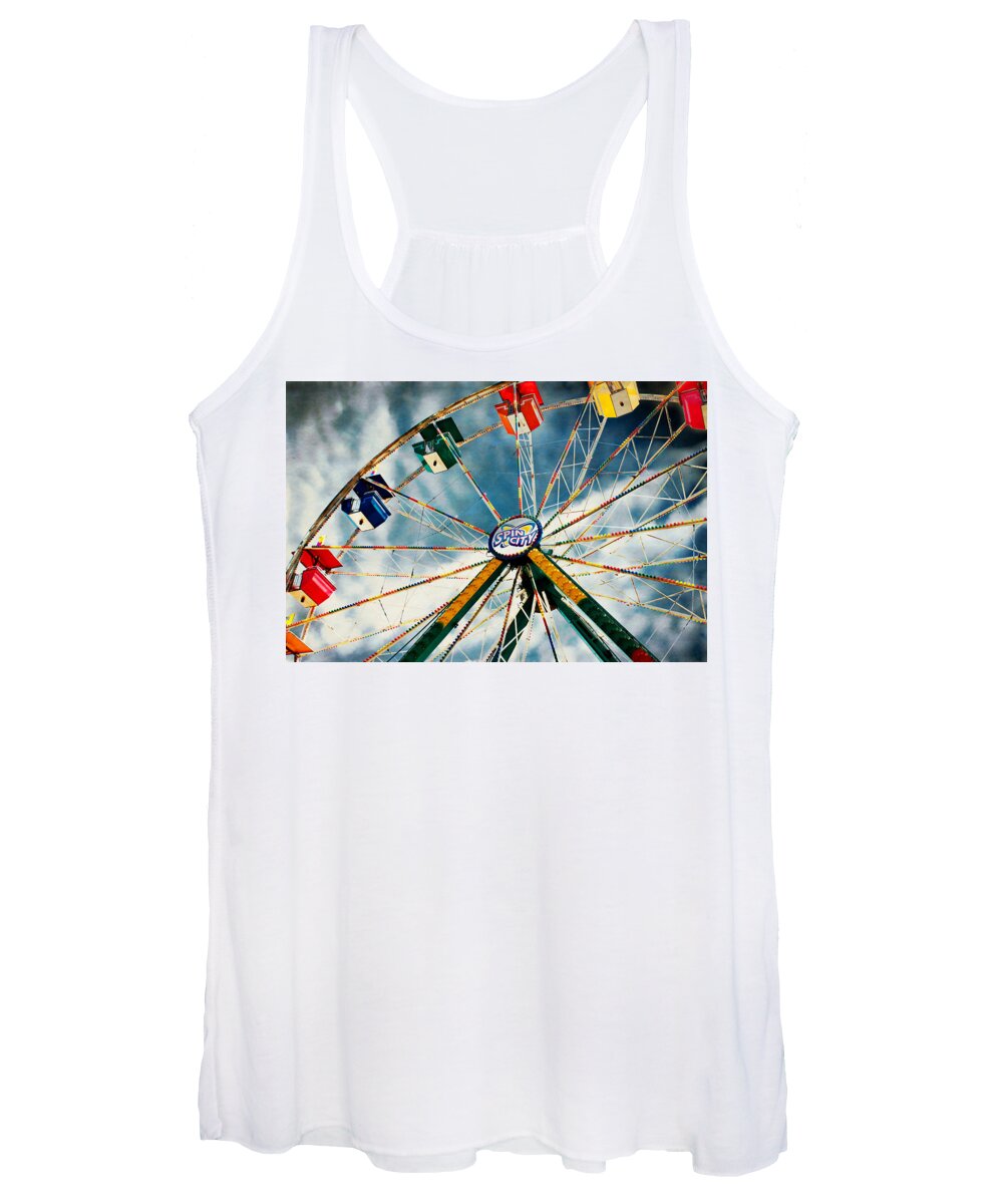 Ferris Wheel Women's Tank Top featuring the photograph Spin City by Jarrod Erbe